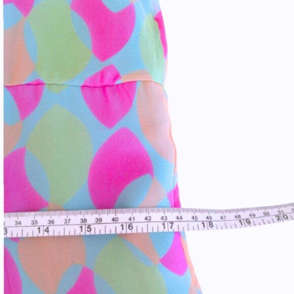 Vintage Chetta B Silk Dress Size 12 Abstract Print Sleeveless Y2K Colorful - Picture 8 of 11